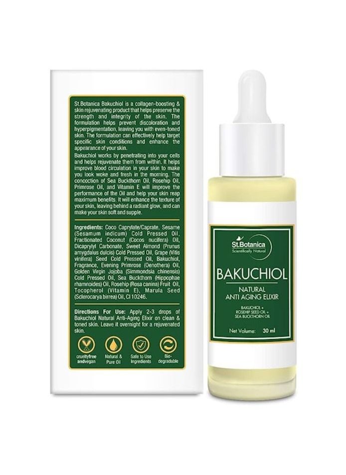 St.Botanica Bakuchiol Face Oil Natural Anti Aging Elixir With Rosehip Seed Oil