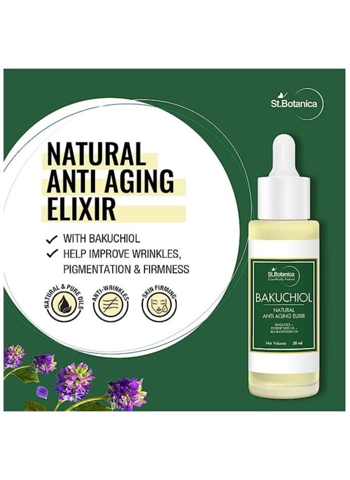 St.Botanica Bakuchiol Face Oil Natural Anti Aging Elixir With Rosehip Seed Oil