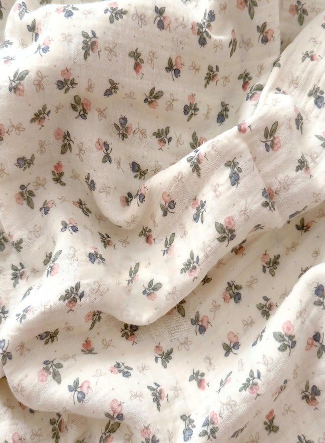 BuLuTu Chic Bellflower Pink Toddler Pillowcase with Ruffles Pillow Cover for Boys Girls 1 2 3 4 5 6 Years Old, Soft Breathable Muslin Cotton Pillow Case for Crib Cot Cradle, 14"x20", 1 pc - Image 3