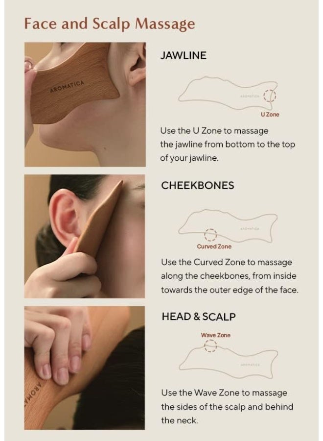 AROMATICA Wooden Dolphin Face and Body Massage Tool | Bosnian Beech Wood Gua Sha Massage Tool | Eliminates Puffiness and Promotes Healthier Body Circulation - Image 5