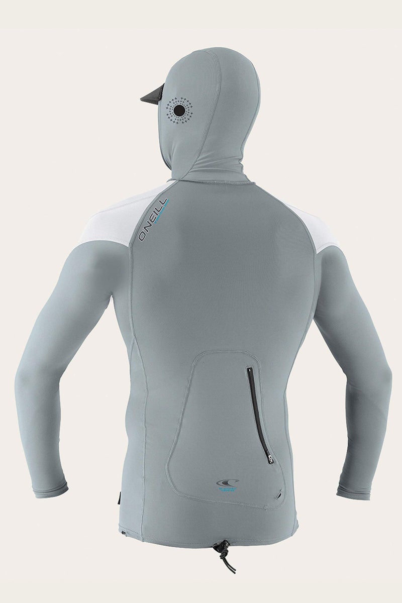 O'NEILL O'Neill Wetsuits Men's Premium Skins O'zone UPF 50+ Long Sleeve Sun Shirt With Hood, Cool Grey/White, XX-Large  - Image 2