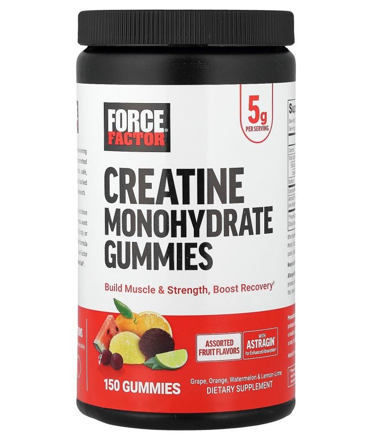 Force Factor Creatine Monohydrate Gummies Assorted Fruit 150 Gummies