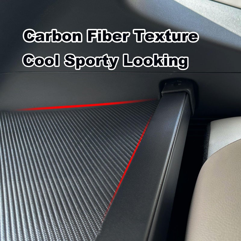Volcaner Cargo Cover for 2022-2024 2025 2026 Jeep Grand Cherokee Accessories(2 Row; WL) 4XE,Carbon Fiber Texture Retractable Storage Tonneau Luggage Security Shield Shade Privacy Trunk Cover - Image 4