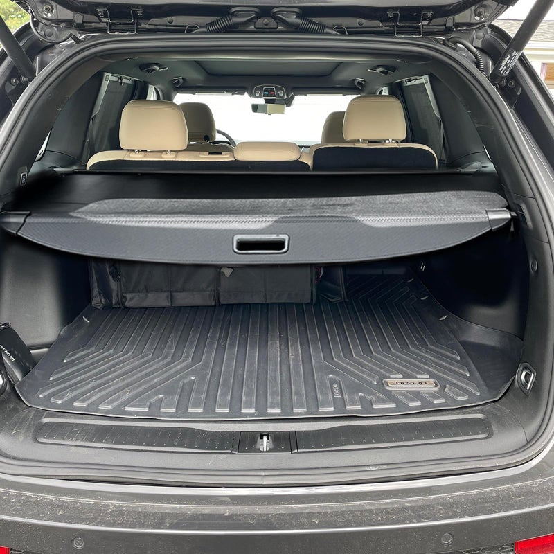 Volcaner Cargo Cover for 2022-2024 2025 2026 Jeep Grand Cherokee Accessories(2 Row; WL) 4XE,Carbon Fiber Texture Retractable Storage Tonneau Luggage Security Shield Shade Privacy Trunk Cover - Image 5