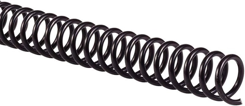 GBC Binding Spines / Spirals / Coils, 10mm, 70 Sheet Capacity, 4:1 Pitch, Color Coil, Black, 100 Pack (9665020) - Image 1