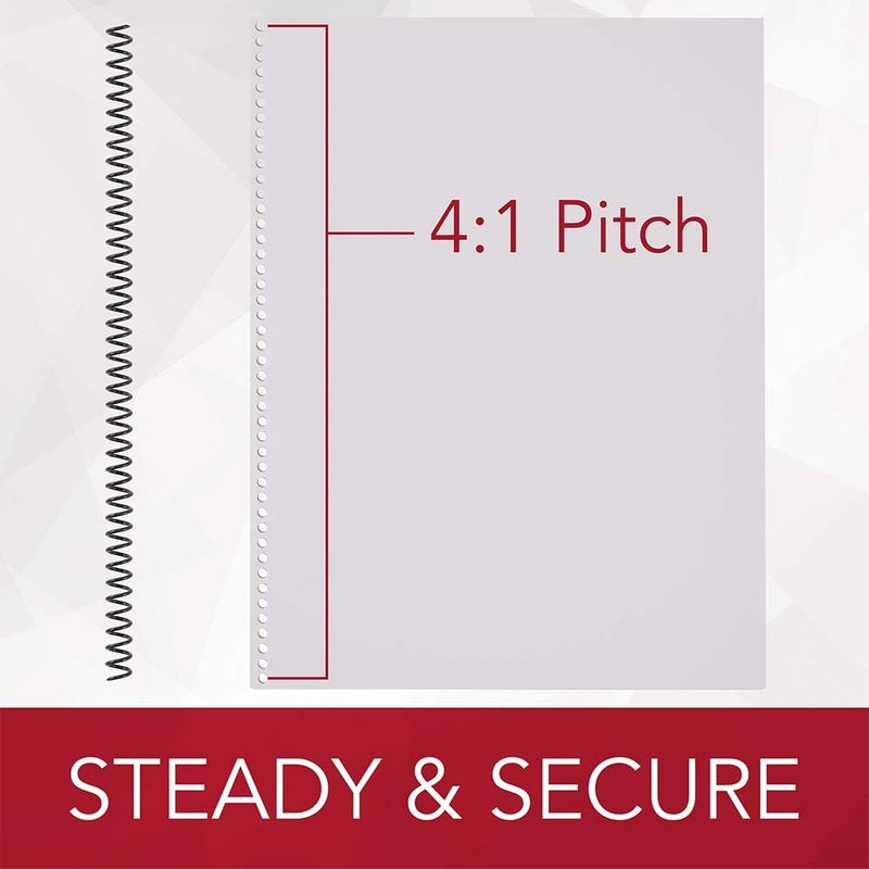 GBC Binding Spines / Spirals / Coils, 10mm, 70 Sheet Capacity, 4:1 Pitch, Color Coil, Black, 100 Pack (9665020) - Image 4