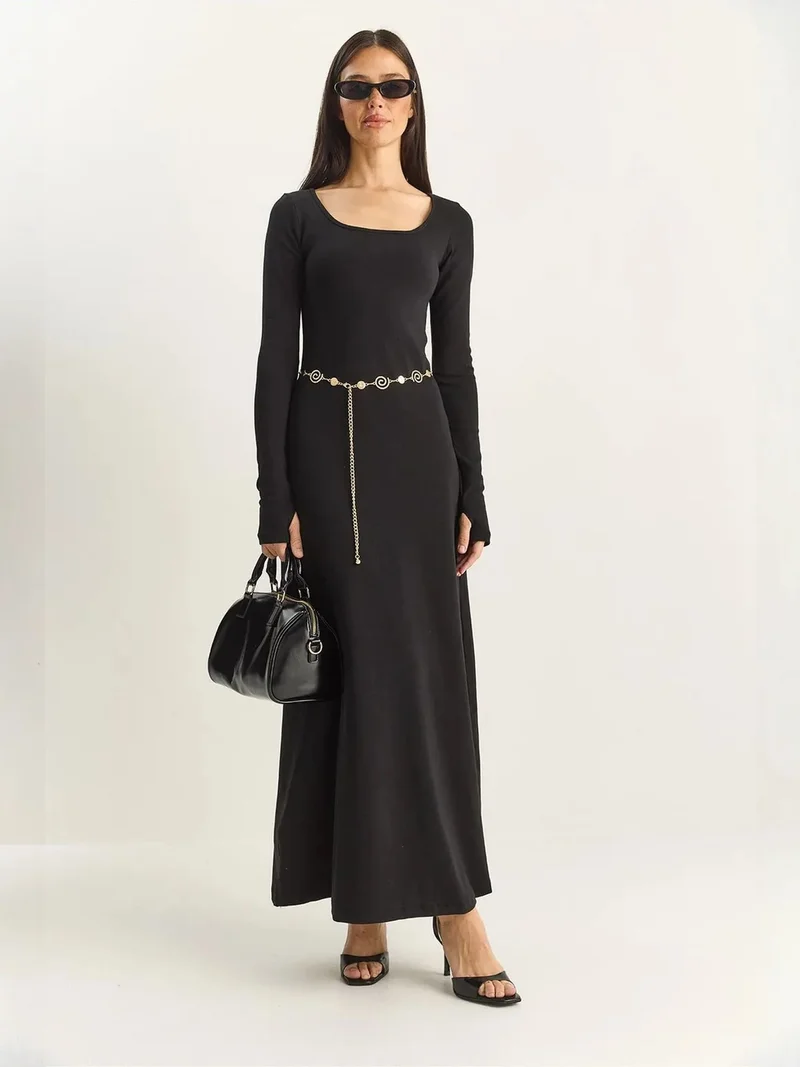 بيانكو لوتشي LUCCI Maxi A-Form Knitted Dress