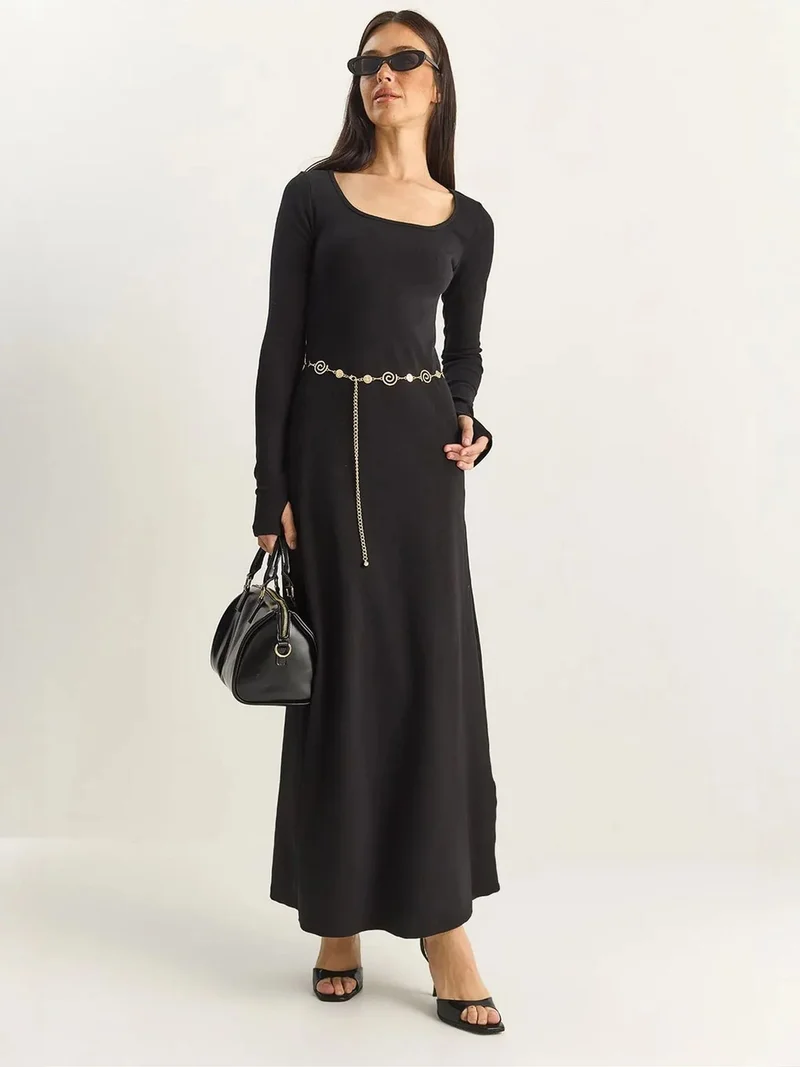 بيانكو لوتشي LUCCI Maxi A-Form Knitted Dress