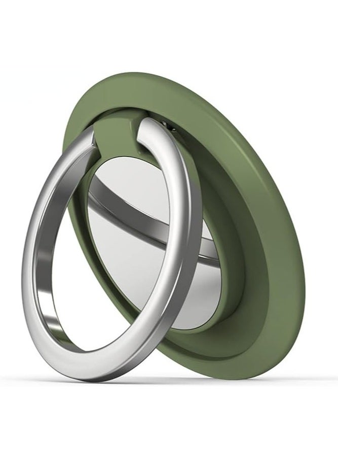 YoYoTech YoYoTech Ring Stand Mobile Phone Ring Holder Buckle Car 360° Magnetic Silicone Metal car for All Smartphones (Avocado Green)  - Image 1