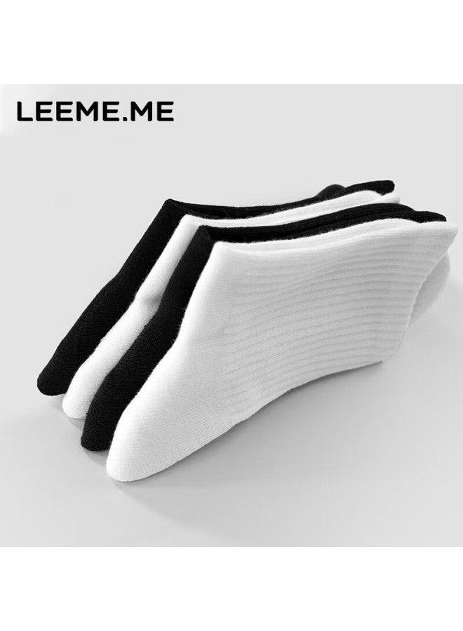 Leeme.me Grain Rice socks Women's Spring Ladies Thickened Towel Bottom Thickened Loop Bottom Mid-tube Women's Socks Black X4 - Image 2