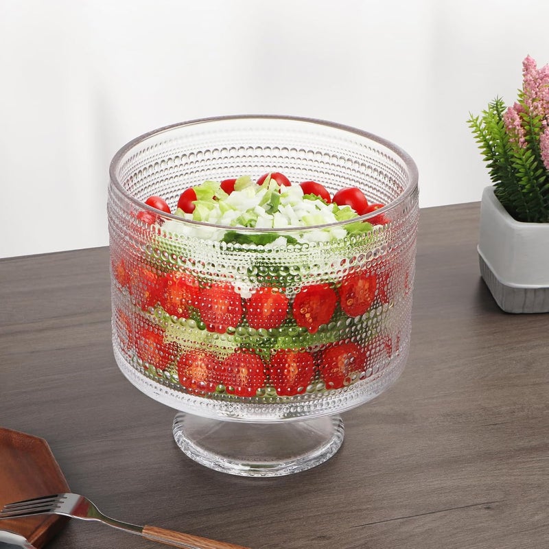 MOLIGOU Glass Trifle Bowl, 110oz Trifle Bowl with Pedestal, Trifle Serving Dish for Salad, Dessert, Fruit - Image 5