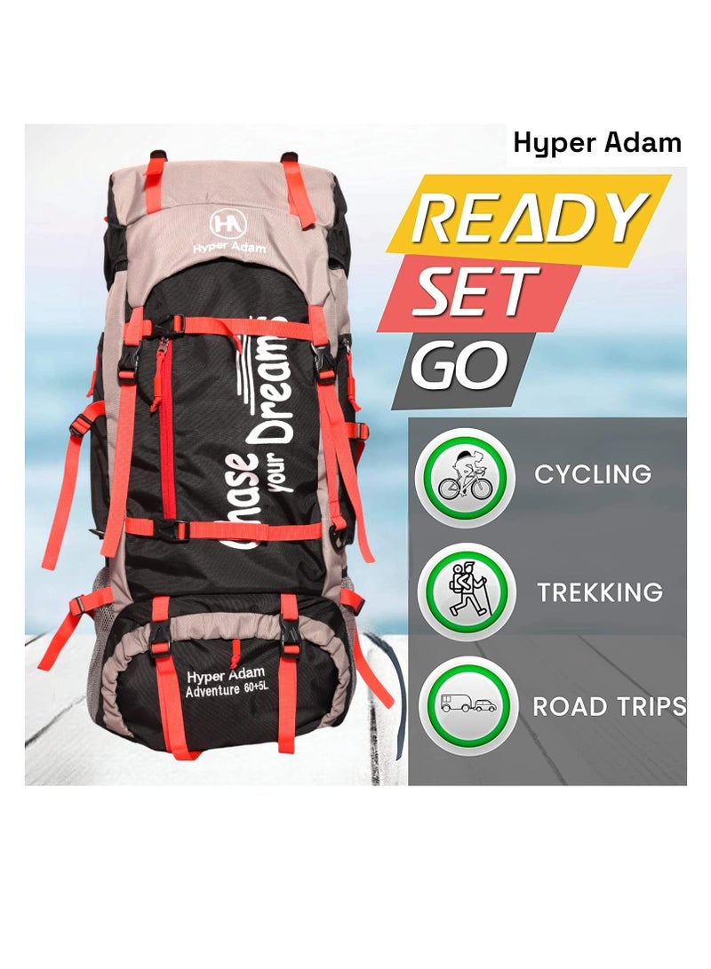 Hyper Adam 65 LTR Rucksack For Trekking & Travel Backpack for Outdoor Sport Hiking Trekking Bag Camping Rucksack | T312 - Image 2
