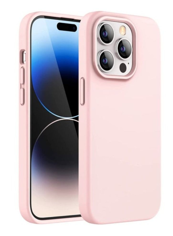 ACLIX Silicone Case for iPhone 14 Pro Max 6.7-inch, Silky-Soft Touch Full-Body Protective Phone Case, Shockproof Cover with Microfiber Lining (Pink) - Image 1