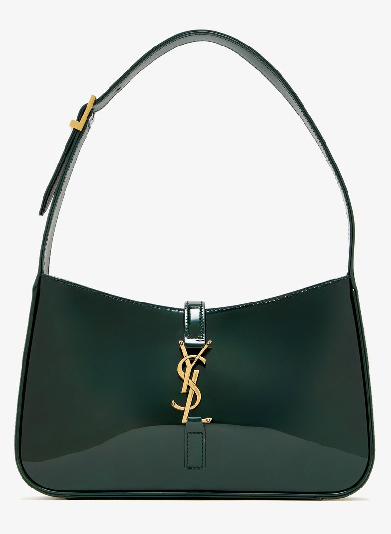 Yves Saint Laurent YSL Le 5 à 7 Women's Leather Hobo Bag, Women's Tote Bag, Women's Shoulder Bag, Women's Hand Bag, Women's Travel Bag, Glossy-Green - Image 1
