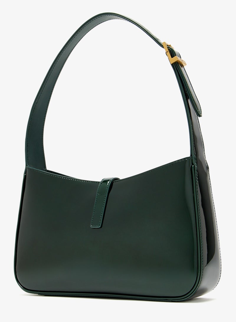 Yves Saint Laurent YSL Le 5 à 7 Women's Leather Hobo Bag, Women's Tote Bag, Women's Shoulder Bag, Women's Hand Bag, Women's Travel Bag, Glossy-Green - Image 3