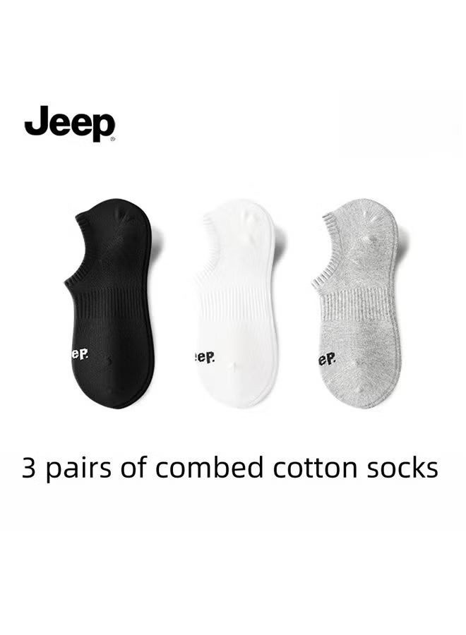 Jeep Socks Men's Women's Cotton Antibacterial Breathable Outdoor Sports Socks 3 Pairs Set - Image 1