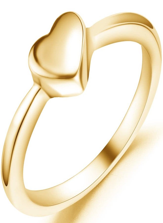 Jude Jewelers Stainless Steel Heart Shaped Wedding Engagement Promise Statement Anniversary Ring (Gold, 3)