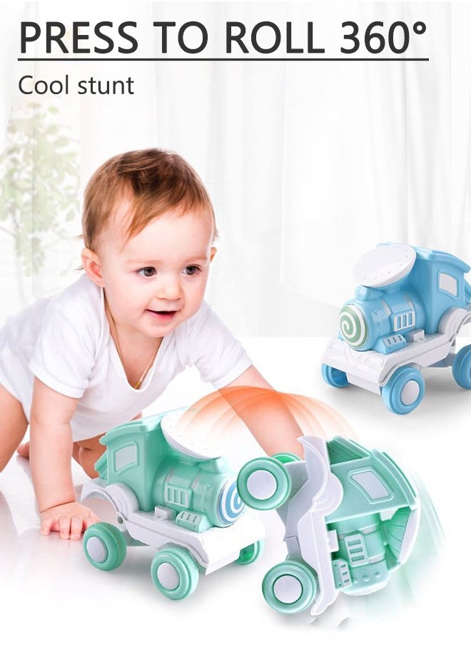 GROIC 3Pcs Train Toy Press Cars for Toddlers Boys Girls, Push and Go Cars Roll Cars Friction Powered Cars Toddler Toys for 2 3 4 5 Year Old Baby Kids  - Image 3