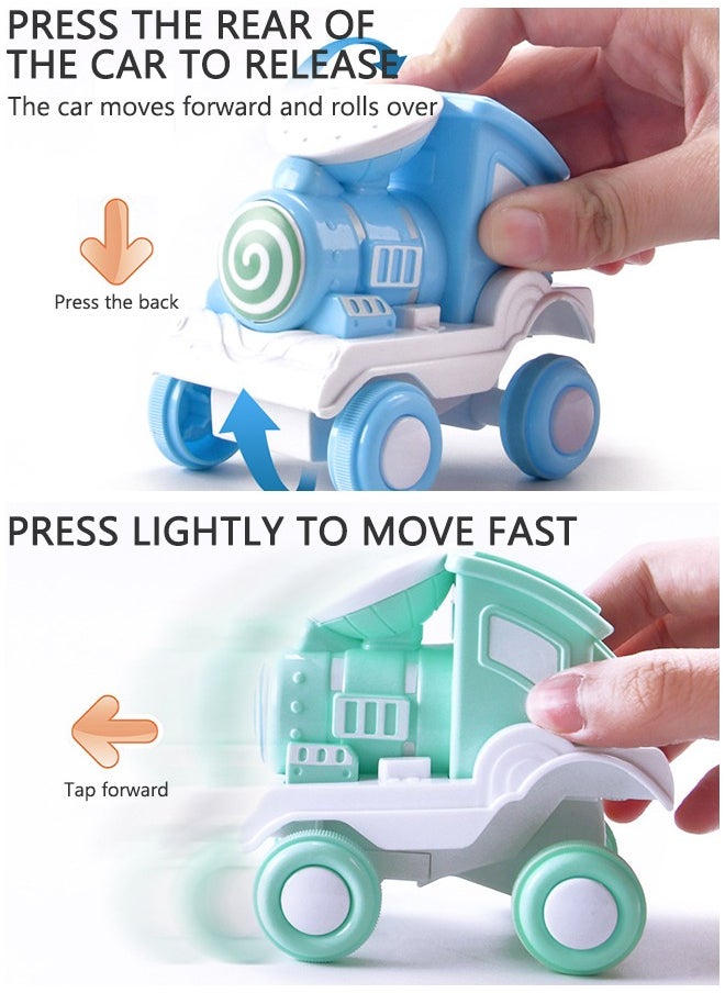 GROIC 3Pcs Train Toy Press Cars for Toddlers Boys Girls, Push and Go Cars Roll Cars Friction Powered Cars Toddler Toys for 2 3 4 5 Year Old Baby Kids  - Image 2