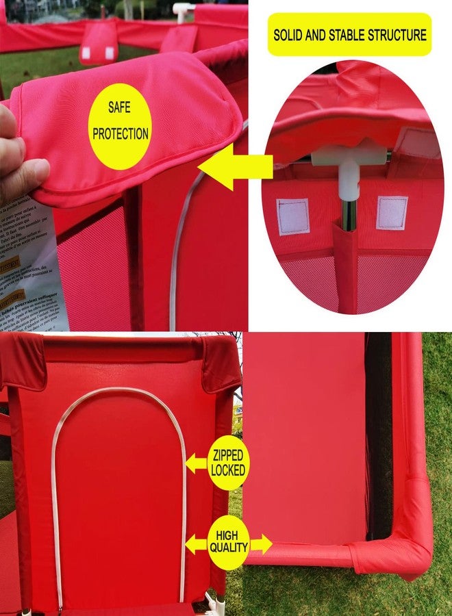 HI SUYI Portable Large Baby Ball Pit Playpen Playard Fence with Basketball Hoop Breathable Mesh for Indoors Outdoors Infant Toddler Kids Large - Image 5