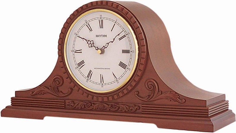 Rhythm RHYTHMJapan Volume Control Autonight Shut Off SIP Sound in Place Wooden Table Clock 43X22X14cm 