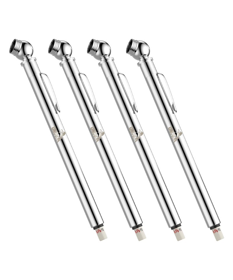 UNCO-Pencil Tire Gauge, 4 Pack, 10-75 PSI - Car Tire Air Gauge for Tires - Image 1