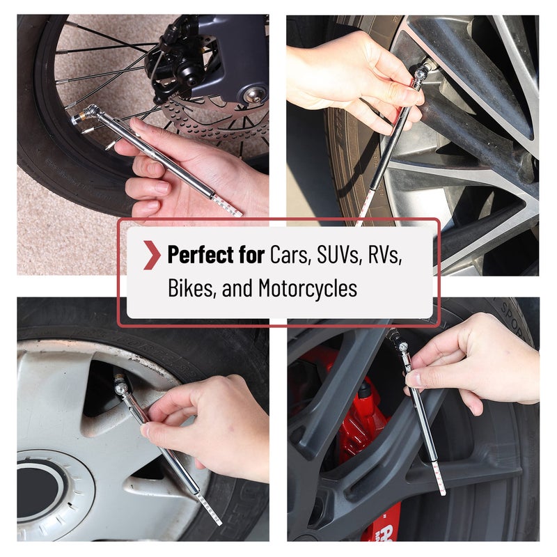 UNCO-Pencil Tire Gauge, 4 Pack, 10-75 PSI - Car Tire Air Gauge for Tires - Image 5