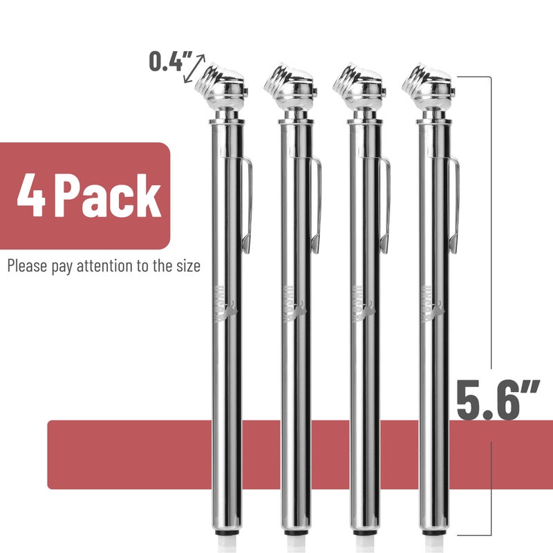 UNCO-Pencil Tire Gauge, 4 Pack, 10-75 PSI - Car Tire Air Gauge for Tires - Image 2