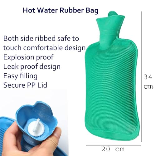 Warmfinity Hot Water Bag (2 litre) Non Electric Rubber Heating Bottle, Heat Pouch, Heat Bag for Body Pain relief, Cramps, Hot and Cold Therapies. - Image 3