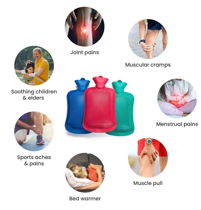Warmfinity Hot Water Bag (2 litre) Non Electric Rubber Heating Bottle, Heat Pouch, Heat Bag for Body Pain relief, Cramps, Hot and Cold Therapies. - Image 2
