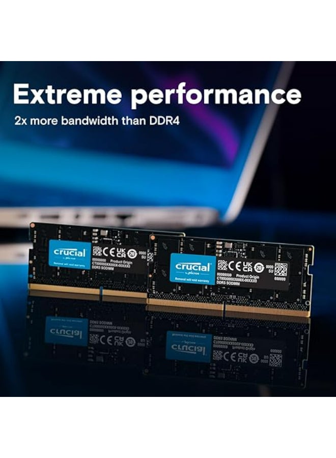 كروشيال ذاكرة RAM 8GB DDR5 5600MT/s (أو 5200MT/s أو 4800MT/s) للكمبيوتر المحمول CT8G56C46S5 - Image 3
