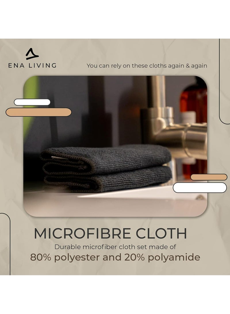 Abena ENA Living Black Microfibre Cloth, Efficient Dusters For Cleaning, Uses Less Water & Chemicals, Picks Up More Dirt, Ideal For Car Cleaning, Window Cleaner, Durable & Effective Dusters For Cleaning - Image 2