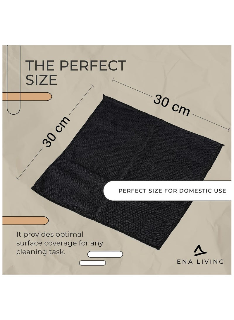 Abena ENA Living Black Microfibre Cloth, Efficient Dusters For Cleaning, Uses Less Water & Chemicals, Picks Up More Dirt, Ideal For Car Cleaning, Window Cleaner, Durable & Effective Dusters For Cleaning - Image 4