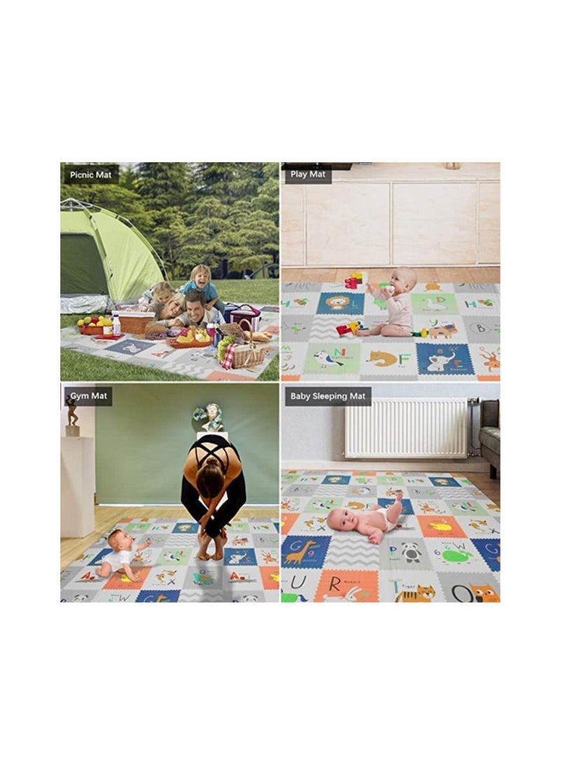 DeloPik Foldable Baby Play Mat, Waterproof Foam Floor Baby Crawling Mat, Portable Baby Playmat for Infants, Toddler, Kids, Indoor Outdoor Use - Image 4