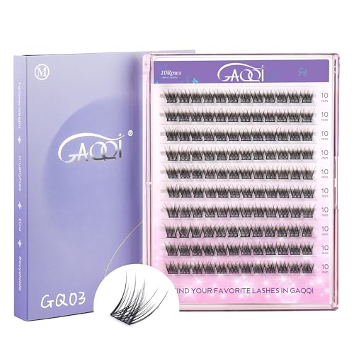 GAQQI Lash Clusters Eyelash Clusters 120PCS D Curve Individual Lashes Wispy Cluster Eyelash Extension 10mm Only Natural Looking Cluster Lashes GQ03 D Curve 10mm - Image 1