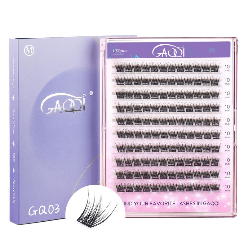 GAQQI Lash Clusters Eyelash Clusters 120PCS D Curve Individual Lashes Wispy Cluster Eyelash Extension 10mm Only Natural Looking Cluster Lashes GQ03 D Curve 10mm - Image 3