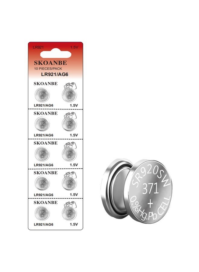 SKOANBE 10PCS 1.5V 371 370 SR920SW LR921 AG6 Button Coin Cell Watch Battery - Image 1