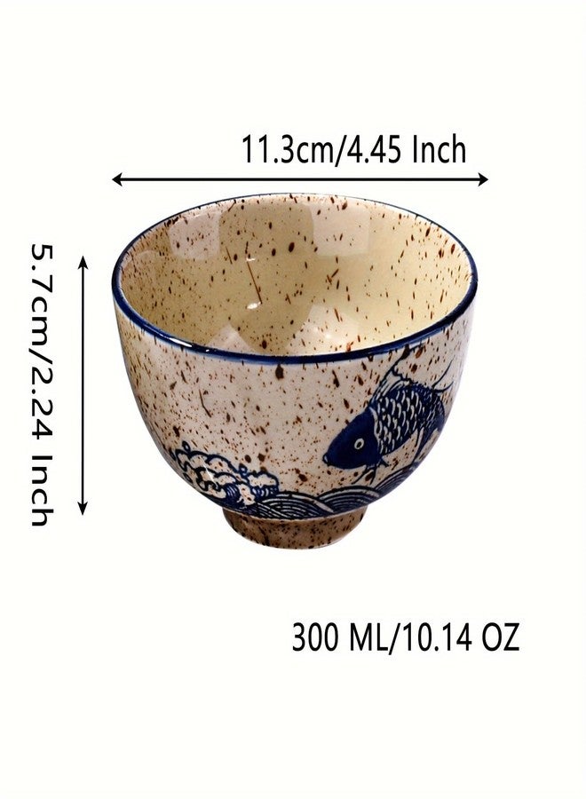 Whitenesser طقم أوعية أرز وايتنسر الياباني ذو الطراز القديم، مكون من 4 أوعية صغيرة من البورسلين، مناسبة للحبوب والحساء والحلويات والوجبات الخفيفة - Image 3