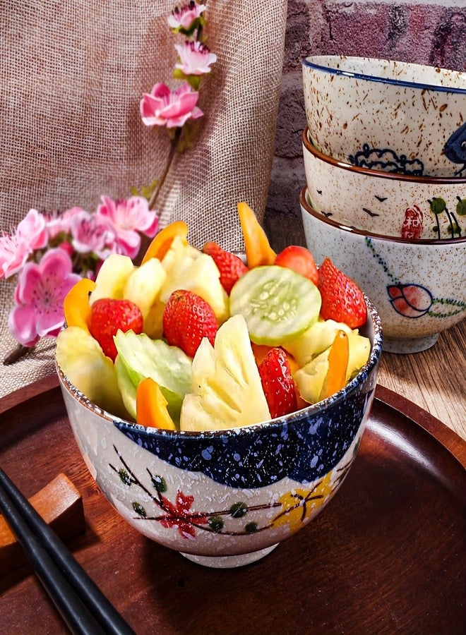 Whitenesser طقم أوعية أرز وايتنسر الياباني ذو الطراز القديم، مكون من 4 أوعية صغيرة من البورسلين، مناسبة للحبوب والحساء والحلويات والوجبات الخفيفة - Image 5