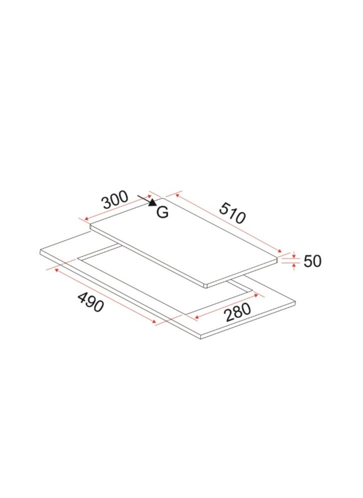 GL General General GL 2 Burner 51x30cm Built in gas Cooker, Heavy Duty Stand , Auto Burn, Total Safety, Easy to Clean  - Image 4