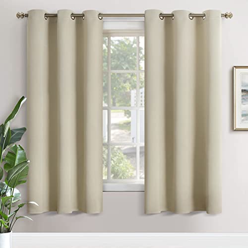 YoungsTex Beige Blackout Curtains 72 Inches Length for Bedroom  Thermal Insulated with Grommet Room Darkening Window Drapes for Living Dining Room 2 Panels 42 x 72 Inch