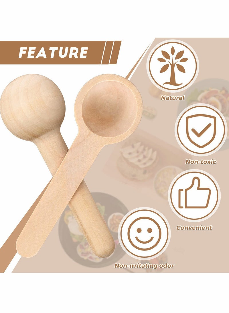 Excefore 10 Pcs Mini Wooden Spoons Small Wooden Spoons Condiments Salt Spoons for Spice Jam Coffee Condiment Honey Teas Sugar Kitchen Cooking - 3 Inch - Image 5