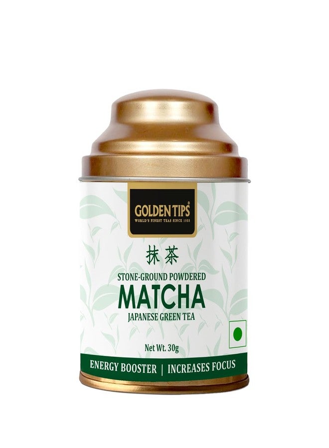 Golden Tips Japanese Matcha Green Tea Powder – 30g Tin Can, No Additives, Antioxidant-Rich Superfood, No Artificial Sweeteners - Image 1