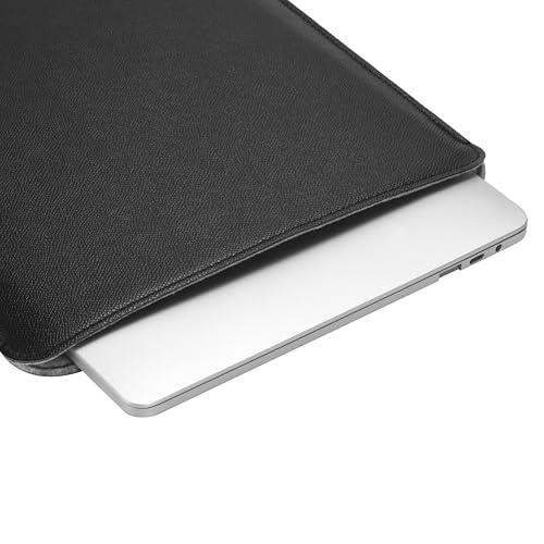 Comfyable Laptop Sleeve 13 Inch Precisely Compatible with MacBook Air M4 2025-2018 & MacBook Pro M2 2022 M1 2020-2016, Faux Leather Cover Case, Black - Image 3