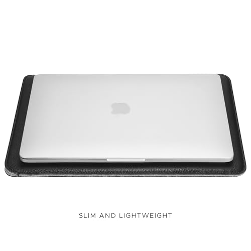 Comfyable Laptop Sleeve 13 Inch Precisely Compatible with MacBook Air M4 2025-2018 & MacBook Pro M2 2022 M1 2020-2016, Faux Leather Cover Case, Black - Image 4