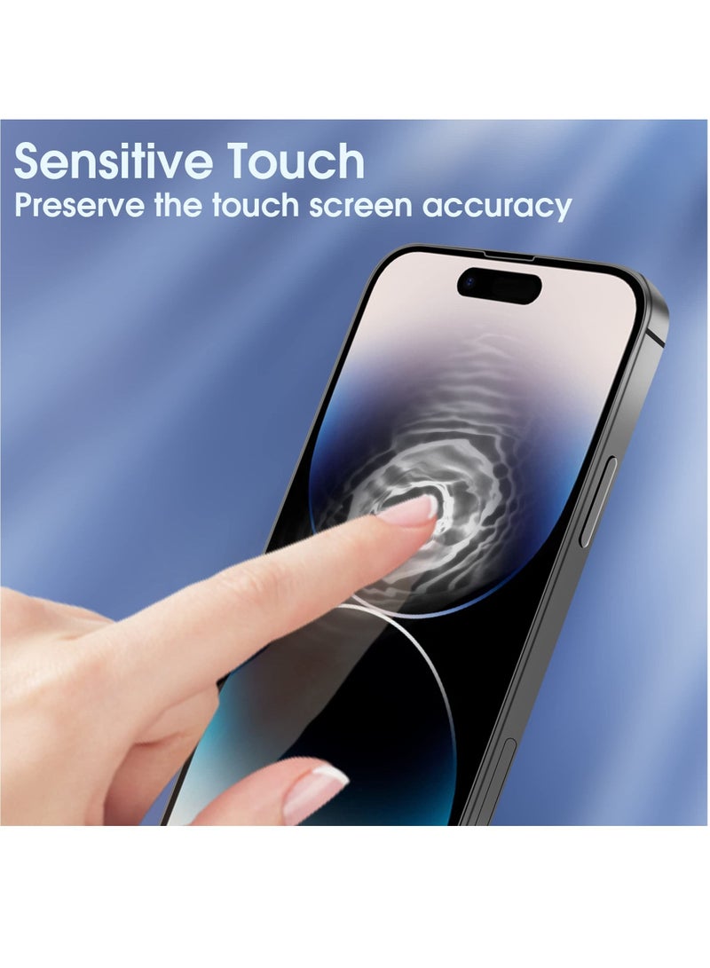 BORTONY iPhone 14 Pro Privacy Screen Protector 9H Anti Spy Dark Film Guard Case Friendly Bubble Free Tempered Glass for Apple iPhone 14 Pro 6.1 Inch 2022 - Image 2