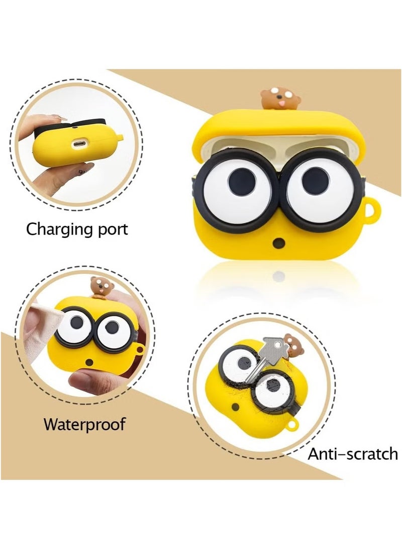 Case Soft Silicone Shockproof Cover for Apple Airpods 4 New 3D Cute Cartoon Creative Fun Case Skin with Keychain Design - Image 2