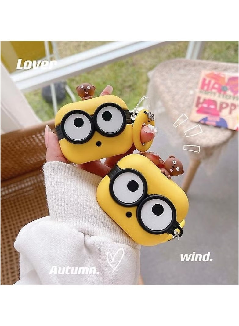 Case Soft Silicone Shockproof Cover for Apple Airpods 4 New 3D Cute Cartoon Creative Fun Case Skin with Keychain Design - Image 4
