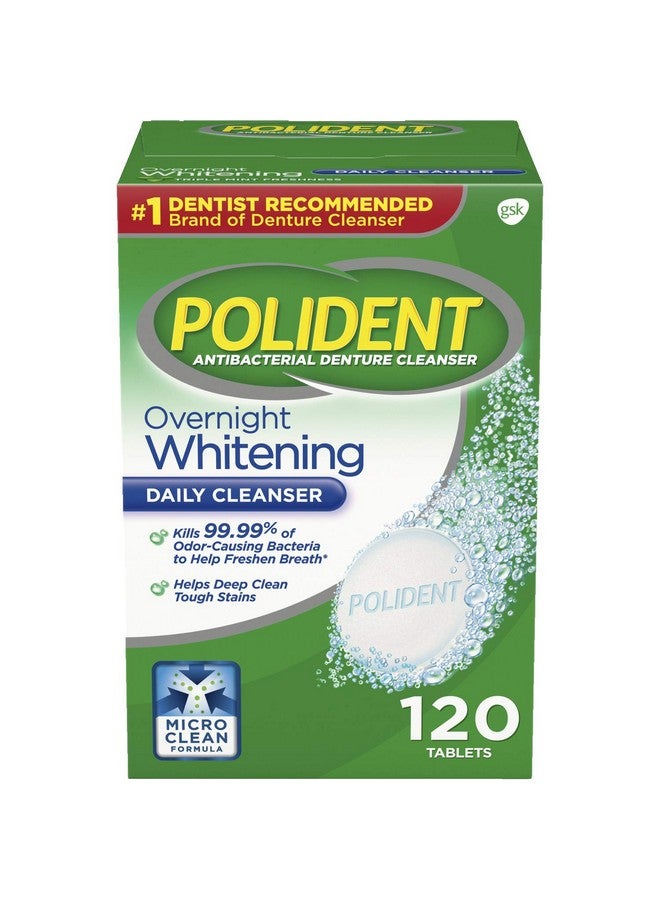 Polident Overnight Whitening Denture Cleanser 120 Tablets (Pack Of 2) - Image 1
