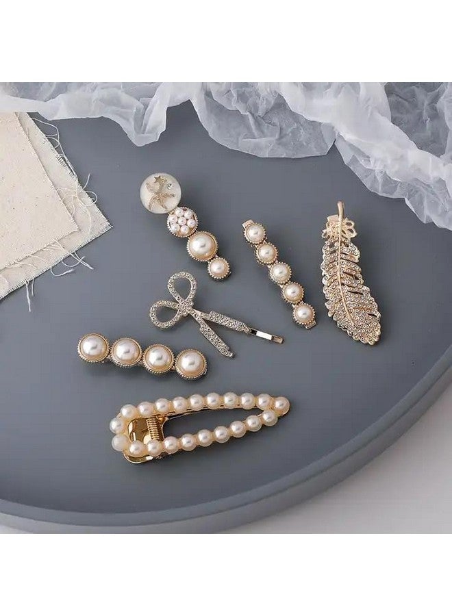 SUN Ring SUNRING Korean Fashion Style Pearl Rhinestone Metal Hair Clips Hair Pin Stylish Hair Accessories Jewellery For Women's And Girls - Image 2